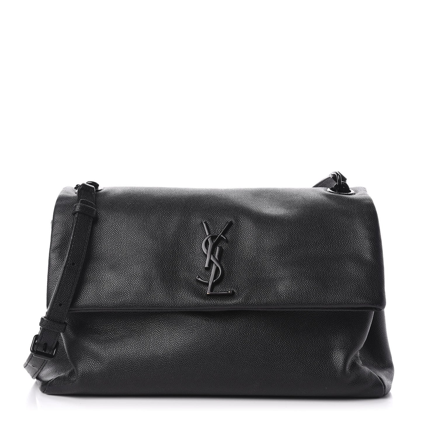 Grain De Poudre Medium West Hollywood Monogram Fold-Over Black