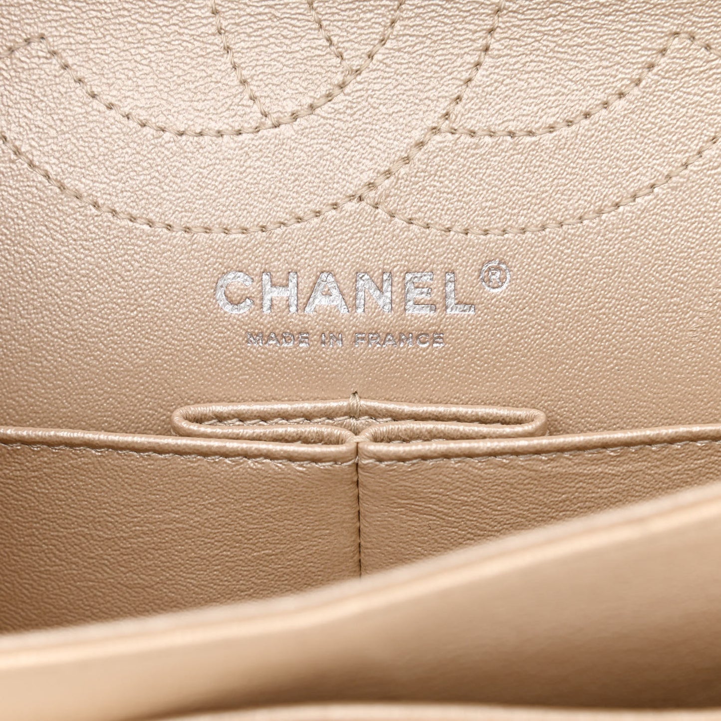 Metallic Sheepskin Quilted 2.55 Reissue 226 Flap Pale Gold