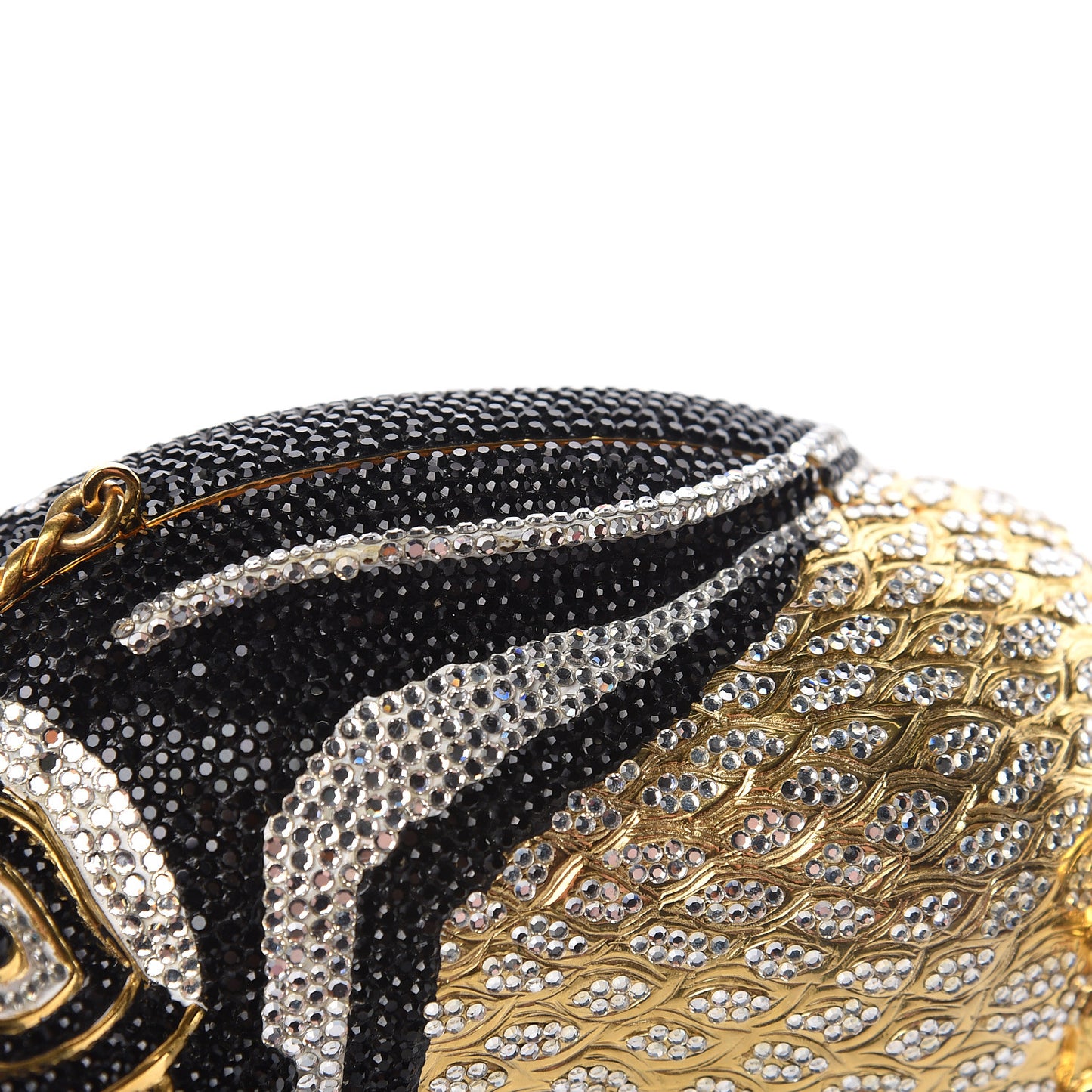 Crystal Penguin Minaudiere Clutch Black