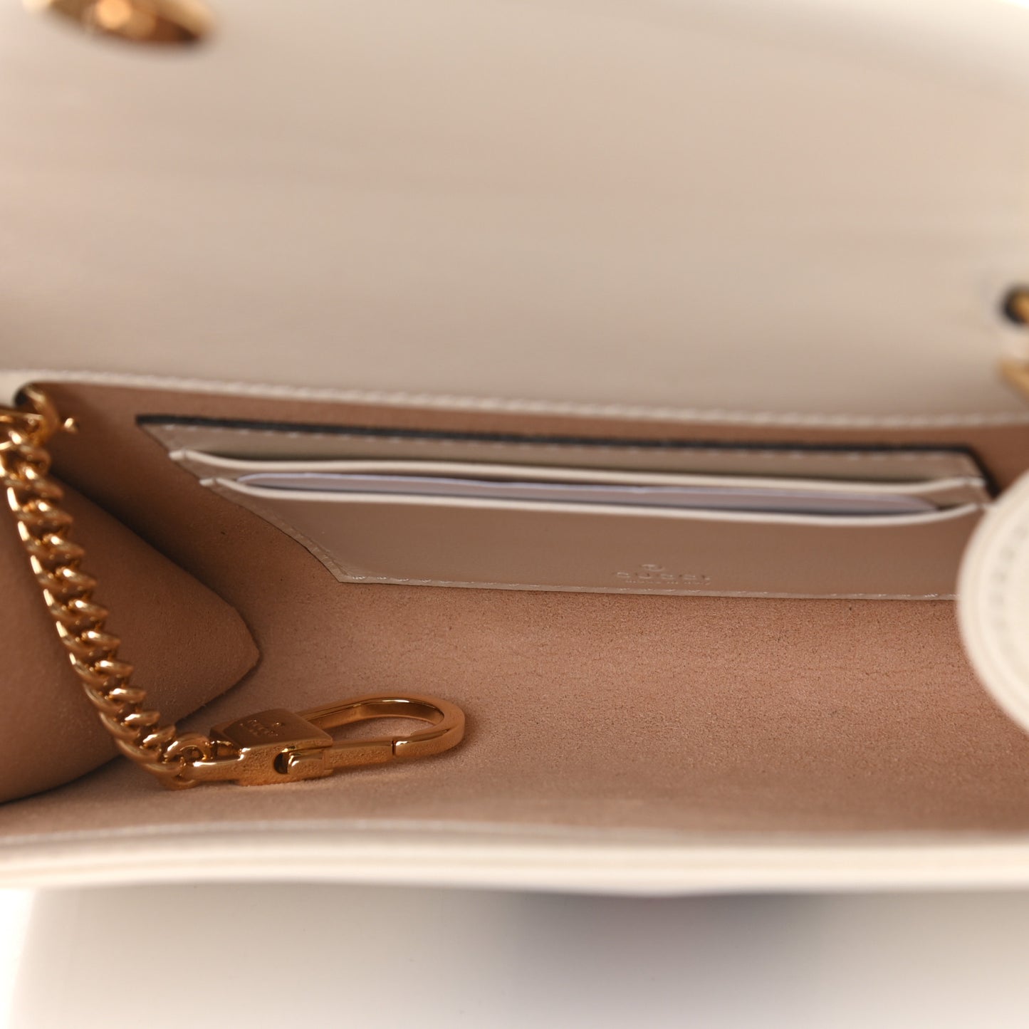 Textured Calfskin Web Mini Rajah Slim Flap Shoulder Bag Mystic White