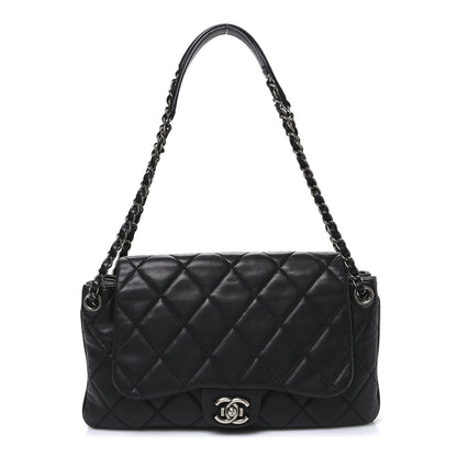 Chanel Lambskin Quilted Chanel 3 Accordion Flap Bag Black 1 of 10