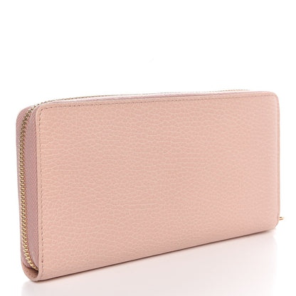 Gucci Dollar Calfskin GG Marmont Zip Around Wallet Perfect Pink 3 of 8