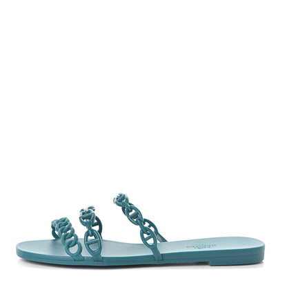 Hermes TPU Rivage Sandals 37 Vert d'Ete 1 of 7