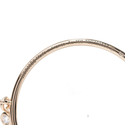 Hermes 18K Rose Gold Diamond Chaine d'Ancre Enchainee Hoop Earrings 4 of 4