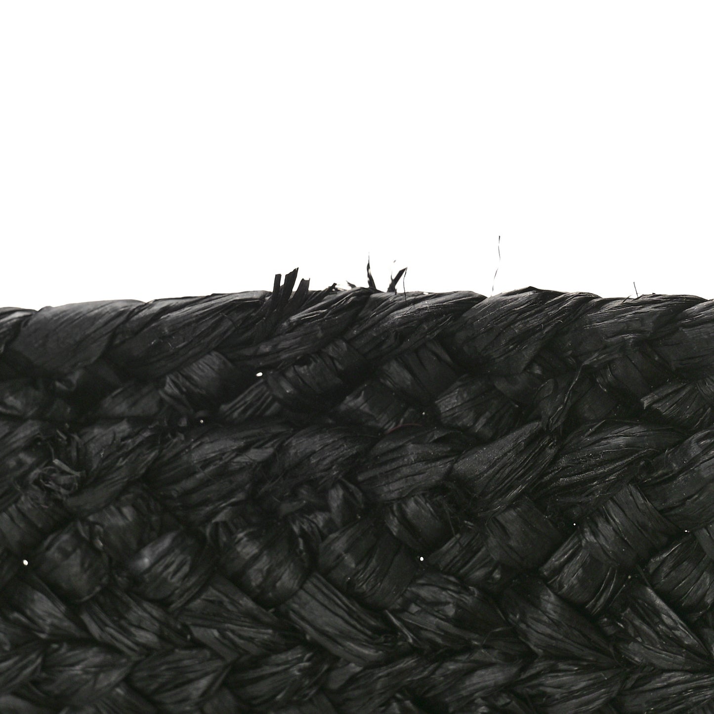 Raffia Medium Panier Bag Black