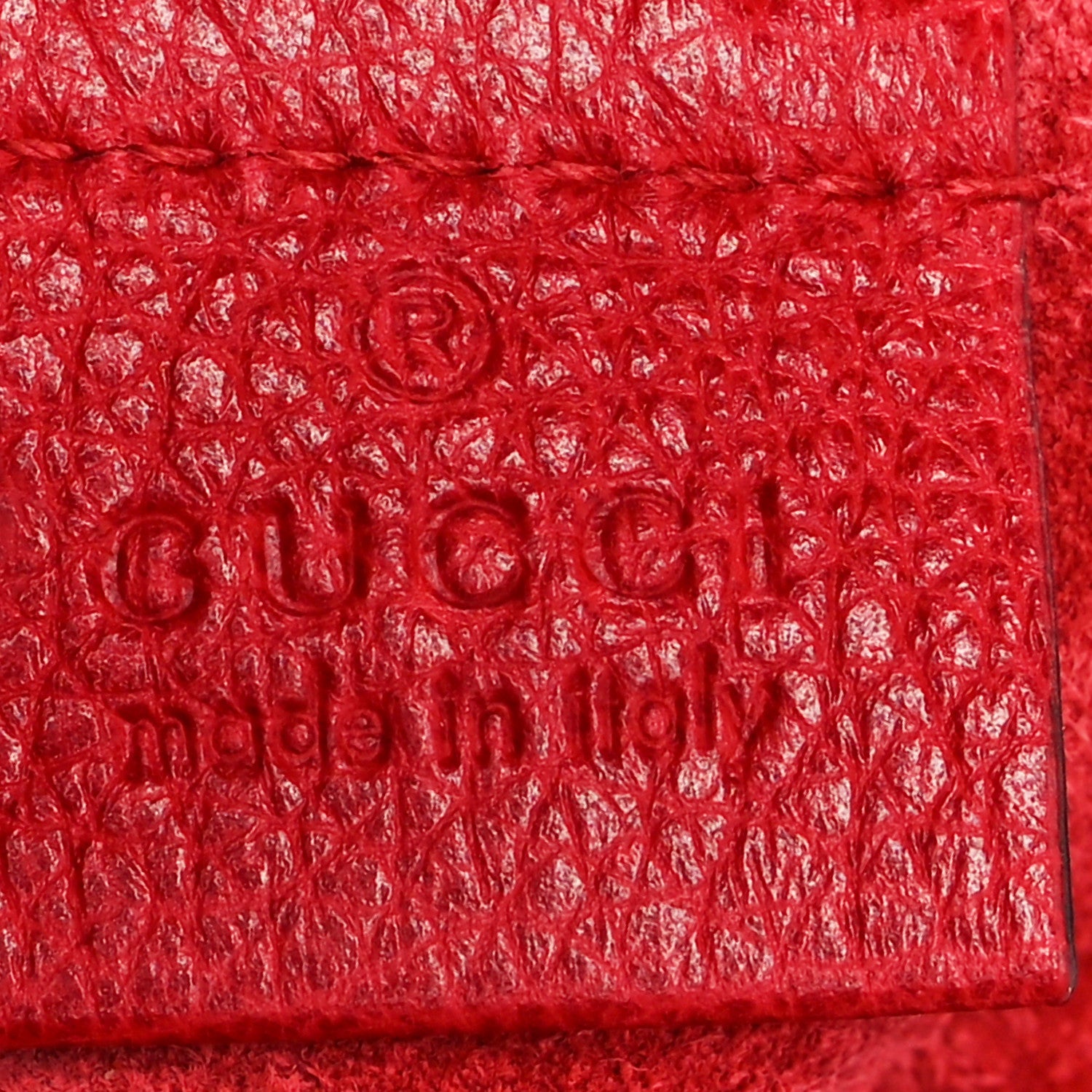 Gucci Pebbled Calfskin Medium Logo Portfolio Clutch Hibiscus Red 6 of 11