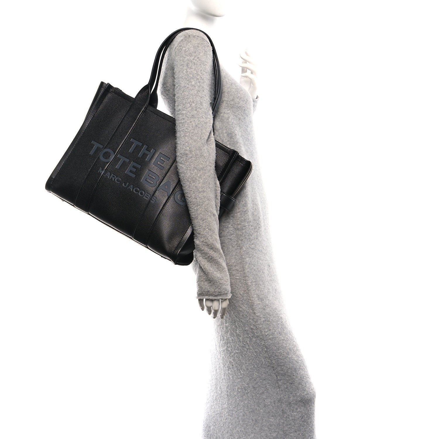 Marc Jacobs Grained Calfskin Large The Tote Bag Black 2 of 9