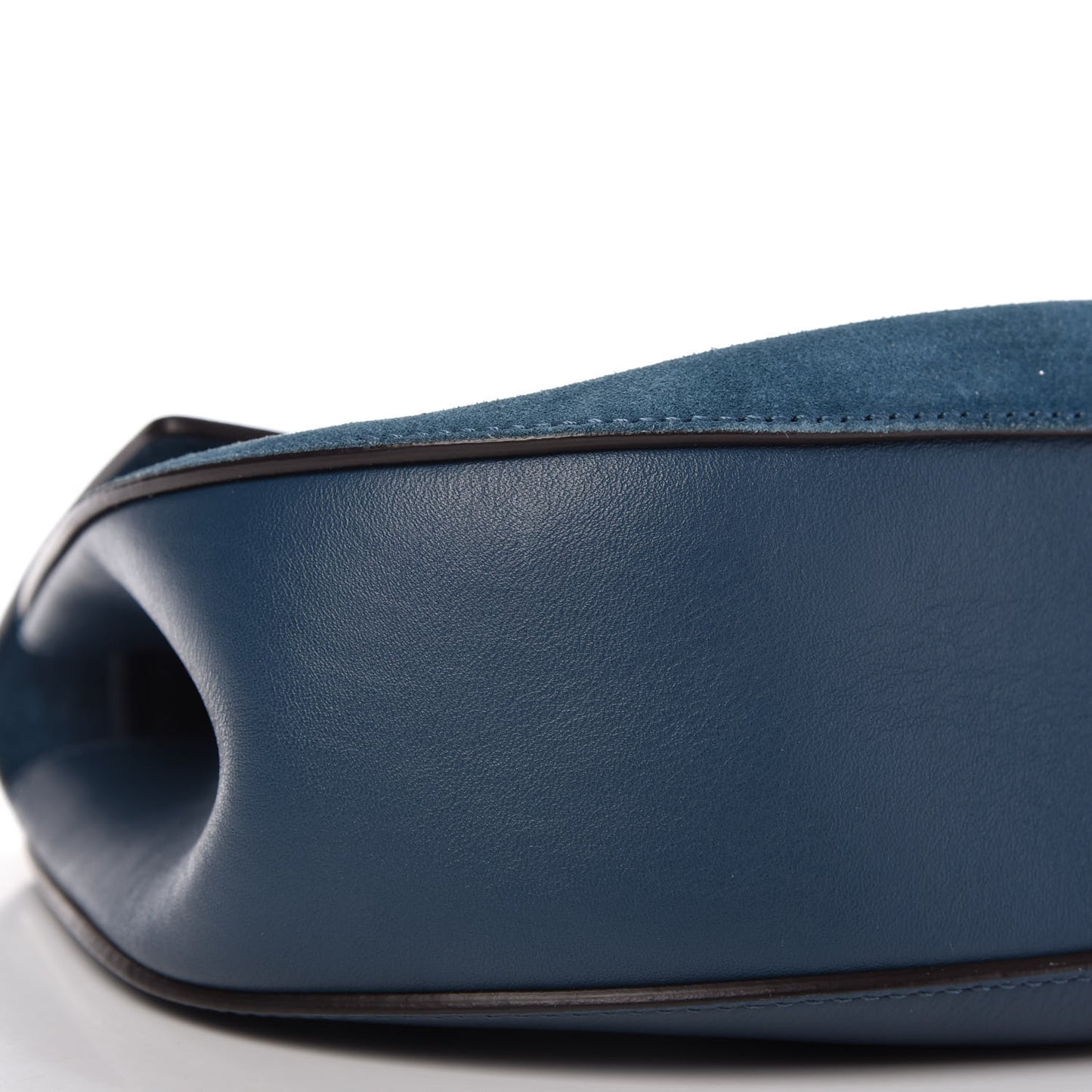 Suede Smooth Calfskin Drew Shoulder Bag Majolica Blue