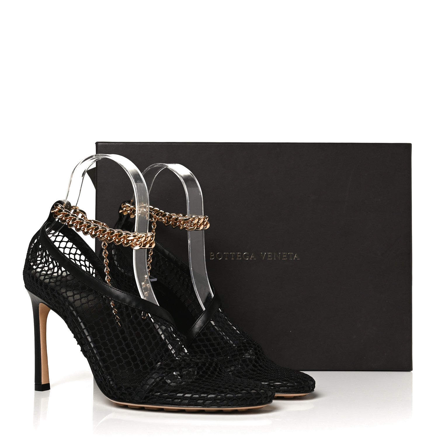 Bottega Veneta Mesh Nappa Chunky Chain Sandals 37 Black 11 of 11