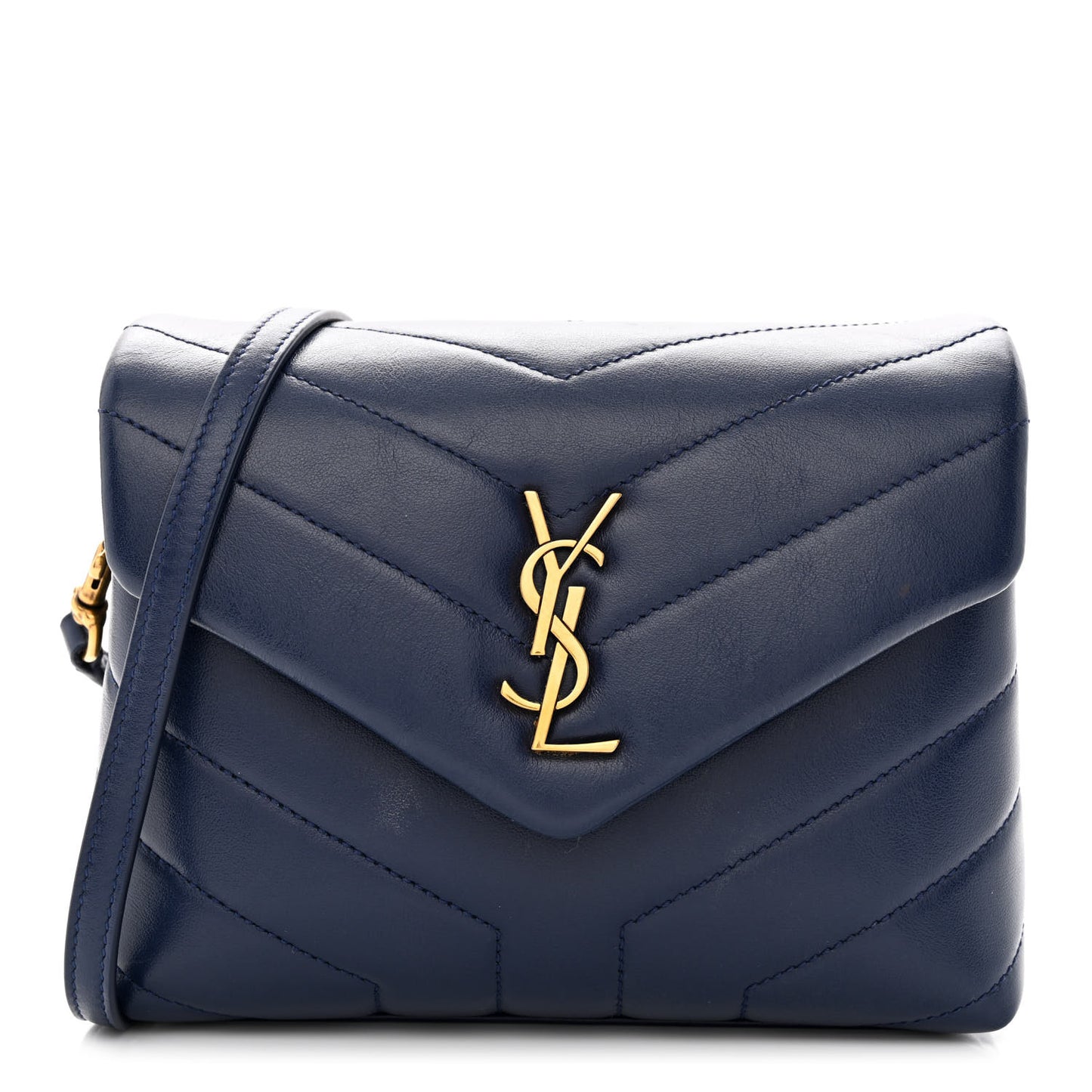 Calfskin Y Quilted Monogram Toy Loulou Crossbody Bag Denim