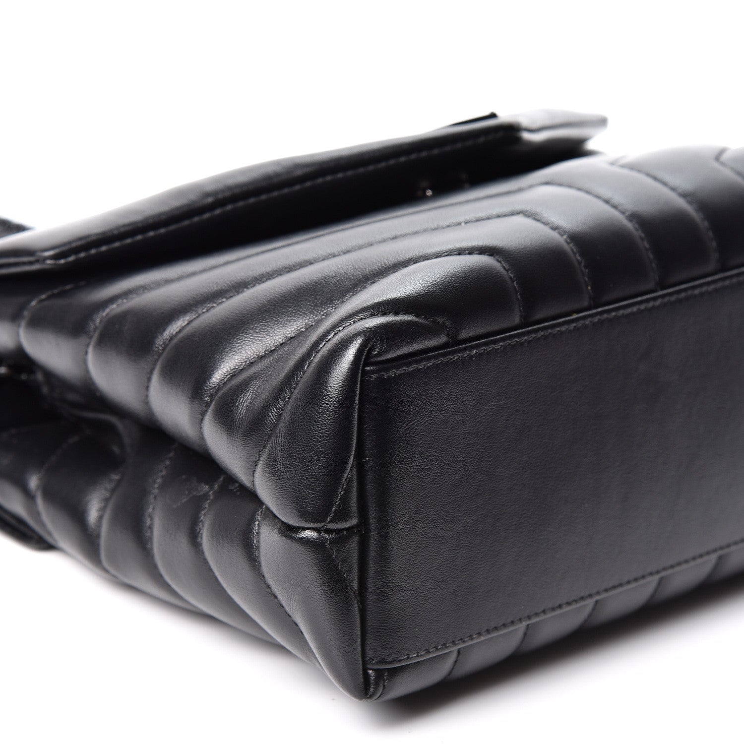 Saint Laurent Calfskin Y Quilted Monogram Small Loulou Chain Satchel Black 9 of 10