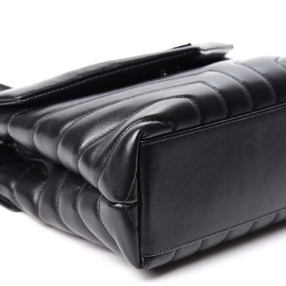 Saint Laurent Calfskin Y Quilted Monogram Small Loulou Chain Satchel Black 9 of 10
