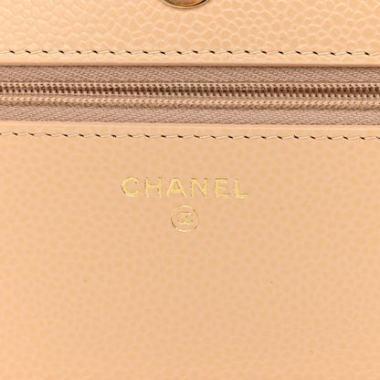 Chanel Caviar Quilted Wallet On Chain WOC Beige 6 of 13