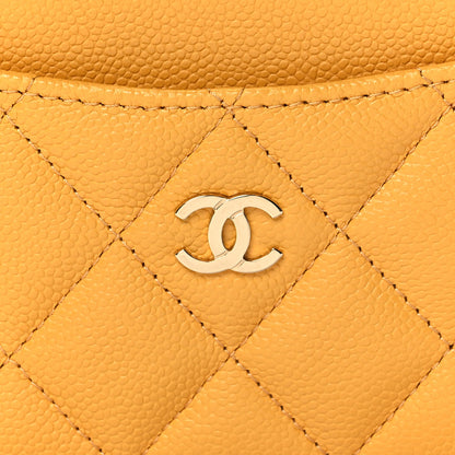 Chanel Caviar Quilted Card Holder Yellow 9 of 10
