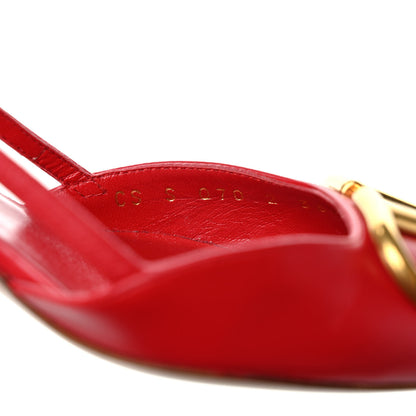 Valentino Garavani Calfskin Vlogo Slingback 40mm Pumps 36.5 Rouge Pur 9 of 9