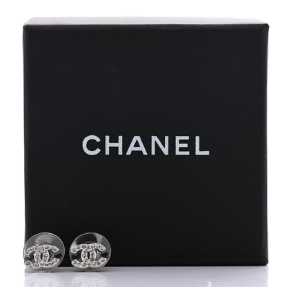 Chanel Crystal Mini Timeless CC Earrings Silver 5 of 5
