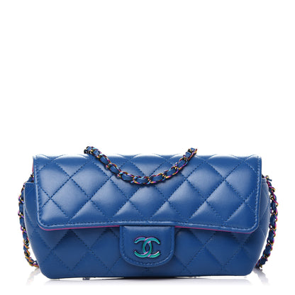 Chanel Lambskin Quilted Glasses Case With Chain Blue Purple 1 of 11