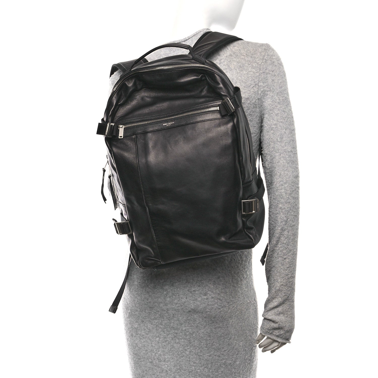 Saint Laurent Lambskin City Trekking Backpack Black 2 of 9
