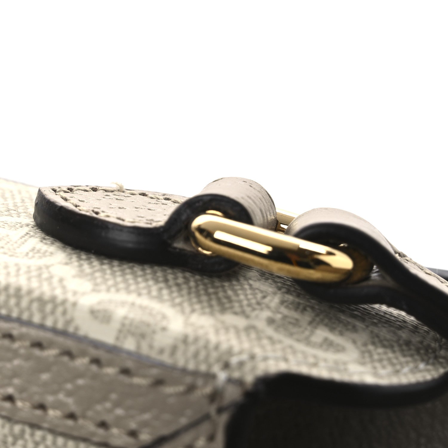Gucci GG Supreme Monogram Textured Dollar Calfskin Mini Horsebit 1955 Shoulder Bag Beige Mystic White Oatmeal 11 of 12