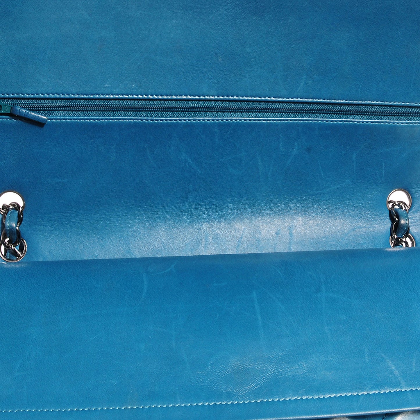 Lambskin Maxi Double Flap Turquoise