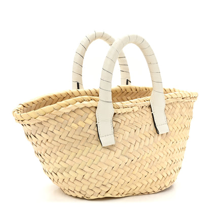 Chloe Raffia Small Grain Calfskin Mini Marcie Basket White 3 of 9