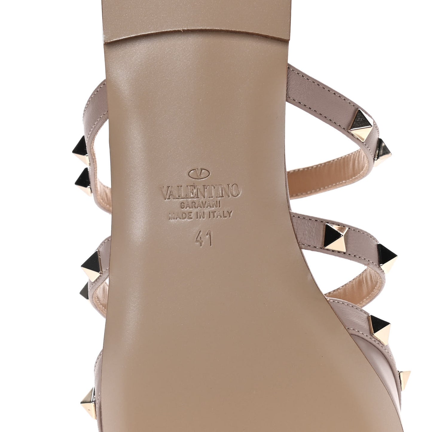 Nappa Rockstud Flat Cage Mules 41 Poudre