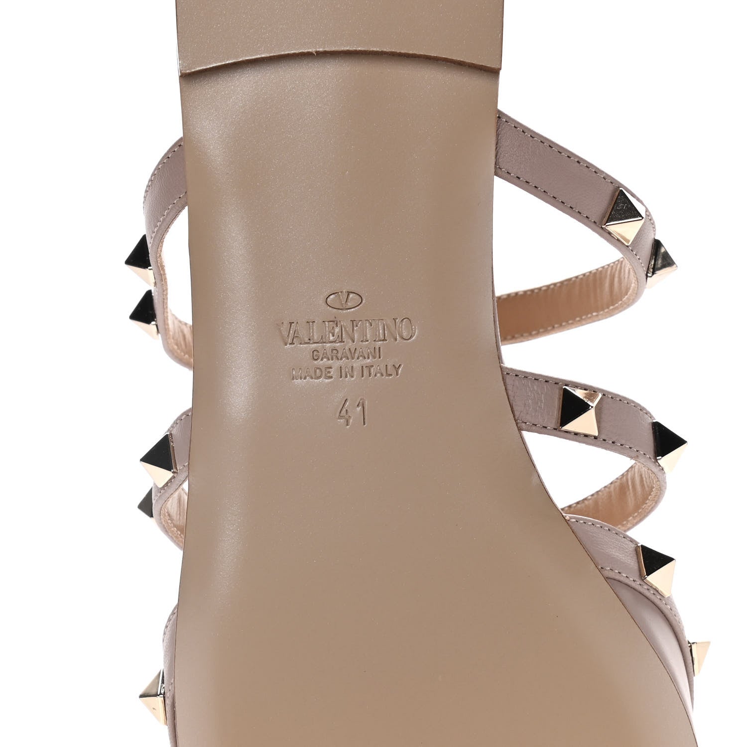 Valentino Garavani Nappa Rockstud Flat Cage Mules 41 Poudre 8 of 13