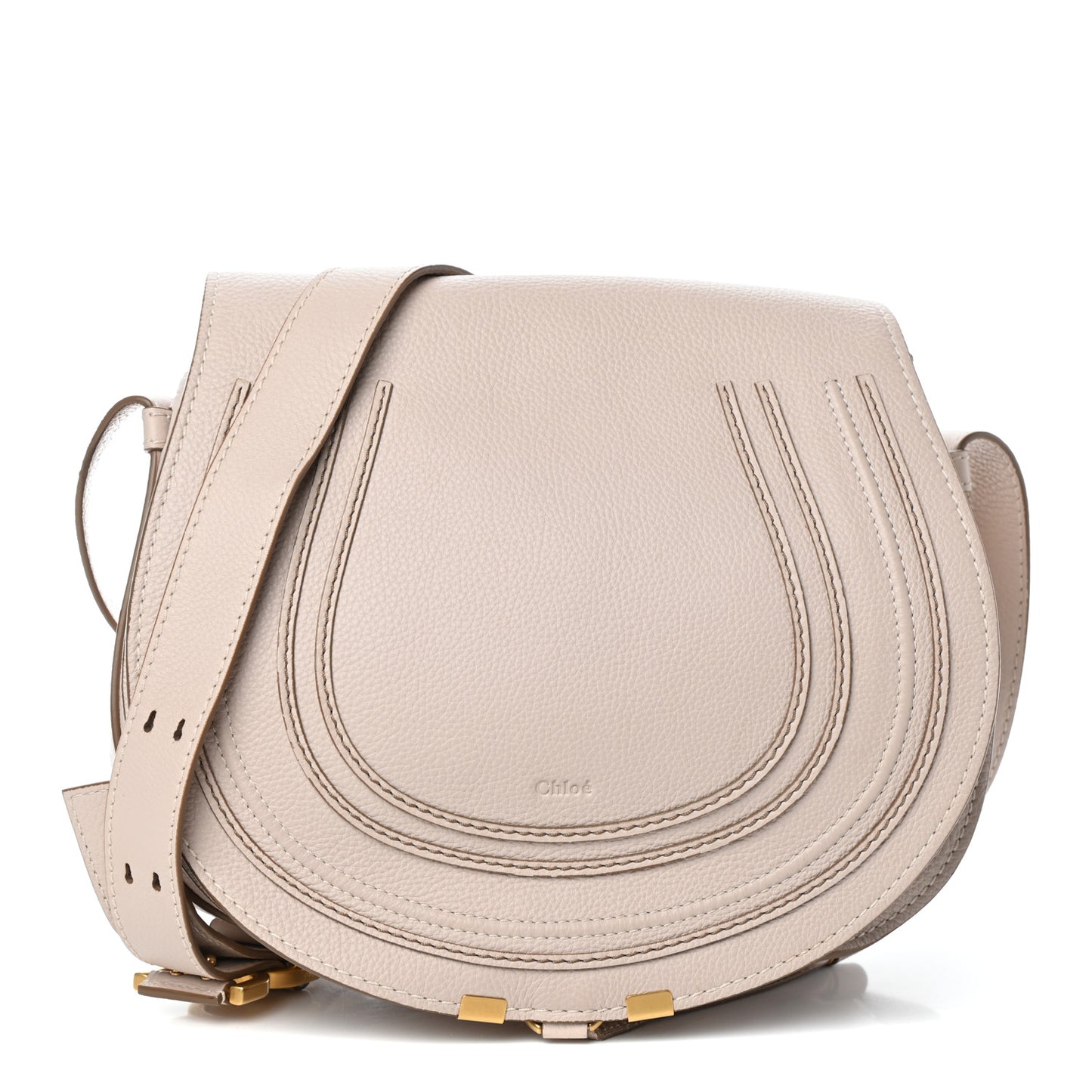 Calfskin Medium Marcie Round Crossbody Bag Abstract White