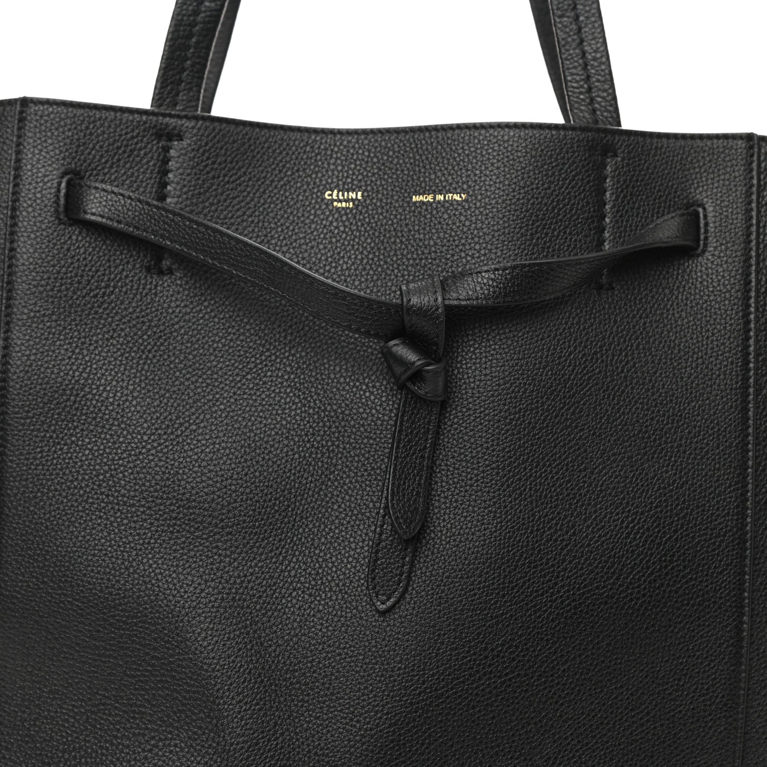 Celine Soft Grained Calfskin Small Belt Cabas Phantom Black 7 of 9