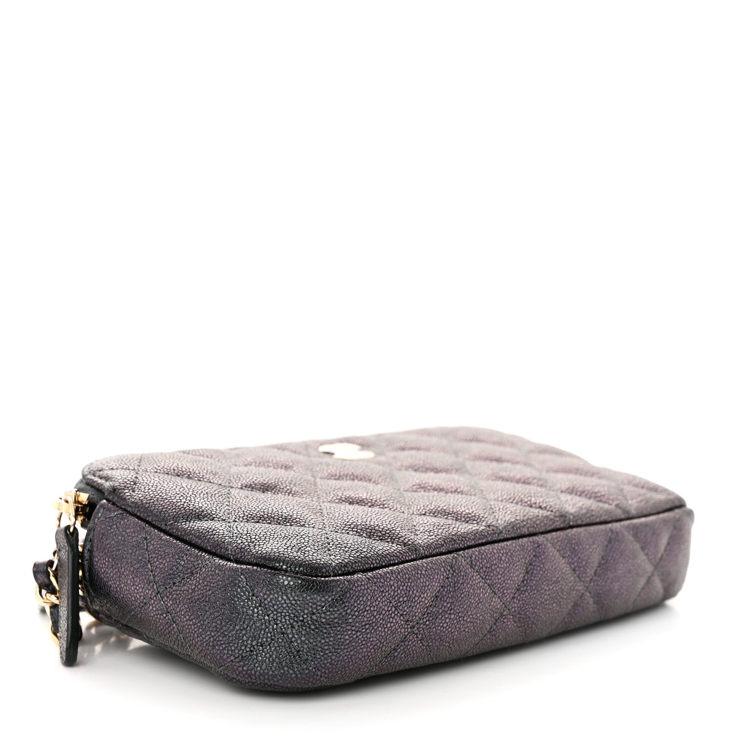 Chanel Iridescent Caviar Quilted Small Clutch With Chain Black 4 of 13