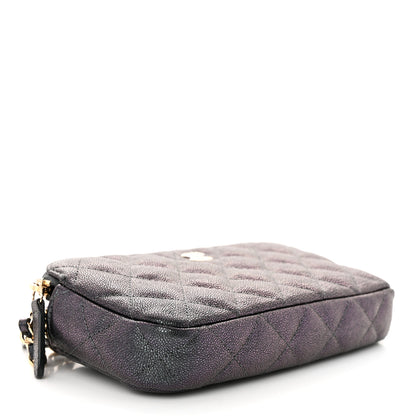 Chanel Iridescent Caviar Quilted Small Clutch With Chain Black 4 of 13