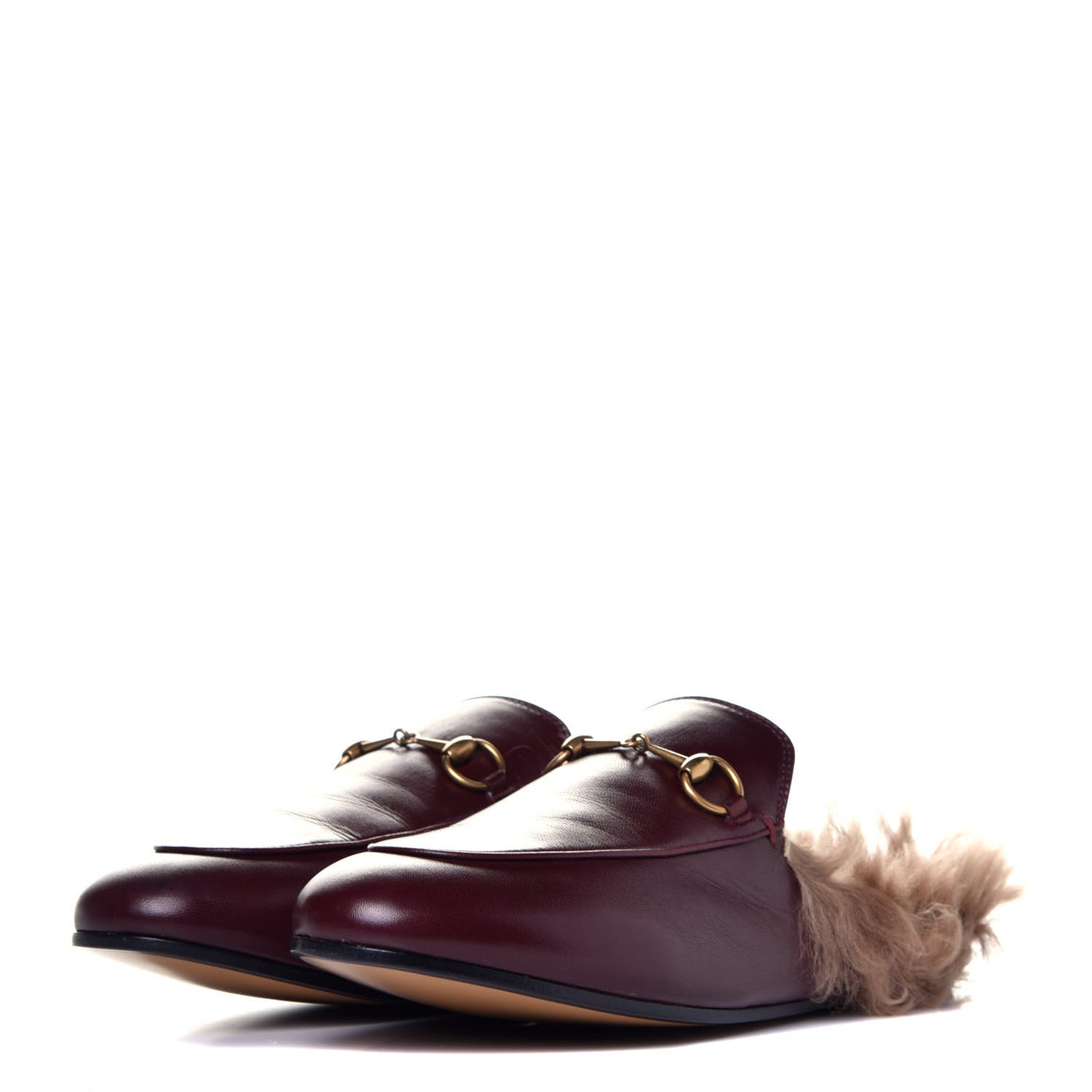 Malaga Kid Fur Womens Princetown Slippers 39 Vintage Bordeaux