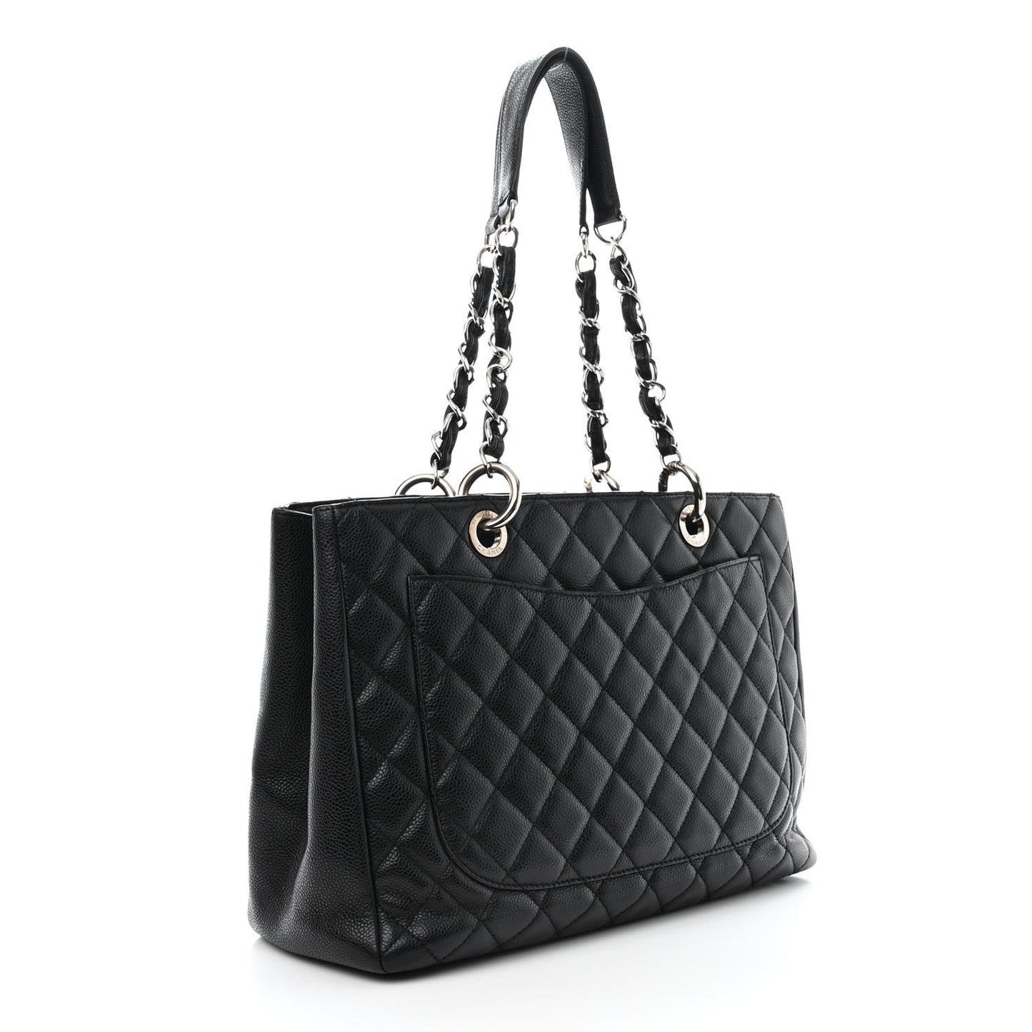 Caviar Quilted Grand Shopping Tote GST Black