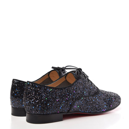 Christian Louboutin Glitter Fred Oxfords 38.5 Black 4 of 10