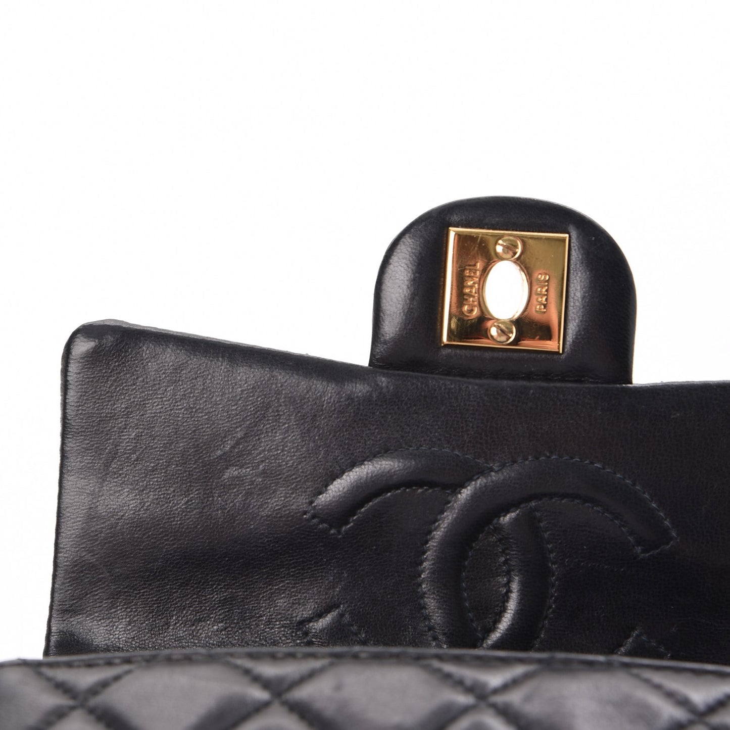 Lambskin Quilted Mini Square Flap Black