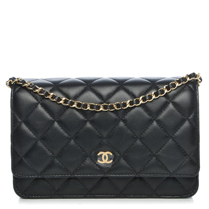 Chanel Lambskin Quilted Wallet On Chain WOC Black 1 of 9