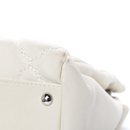 Chanel Calfskin Double Stitch Large Hamptons Flap Bag White 15 of 20