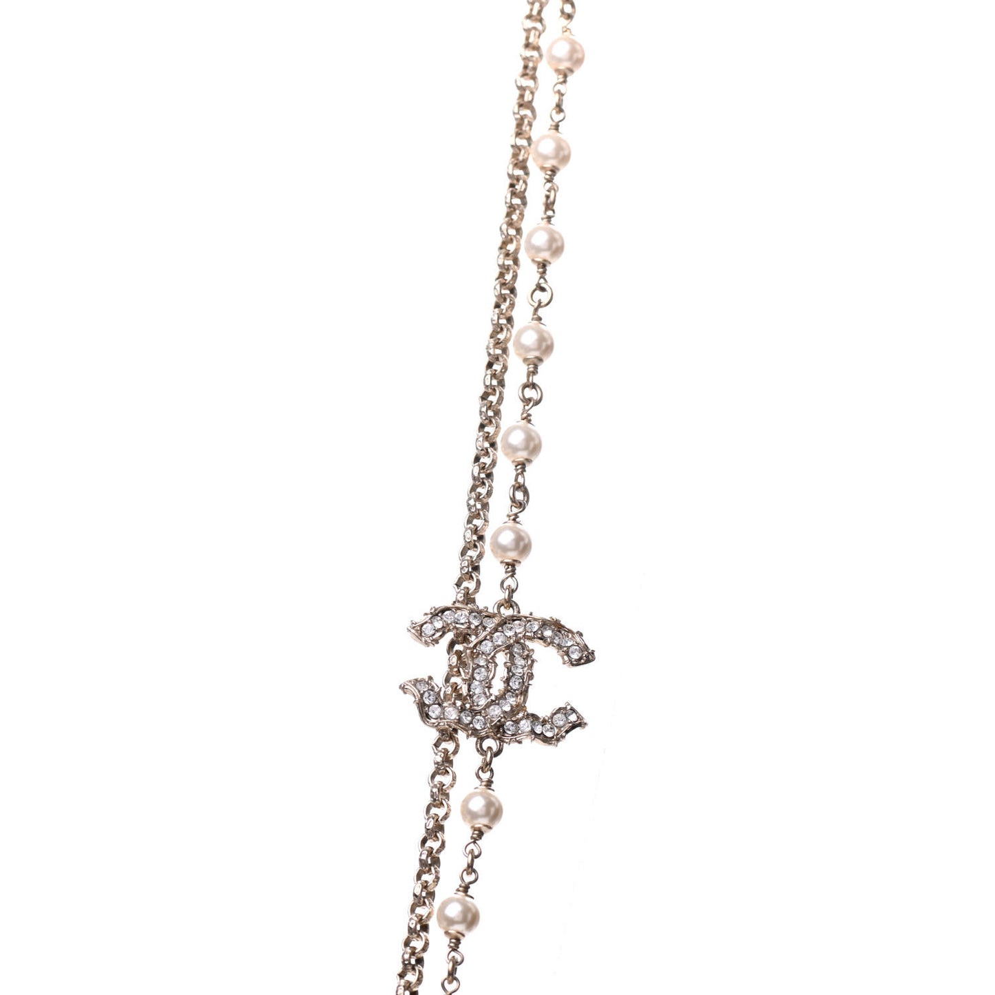 Pearl Crystal Camellia Express Multistrand Necklace Gold
