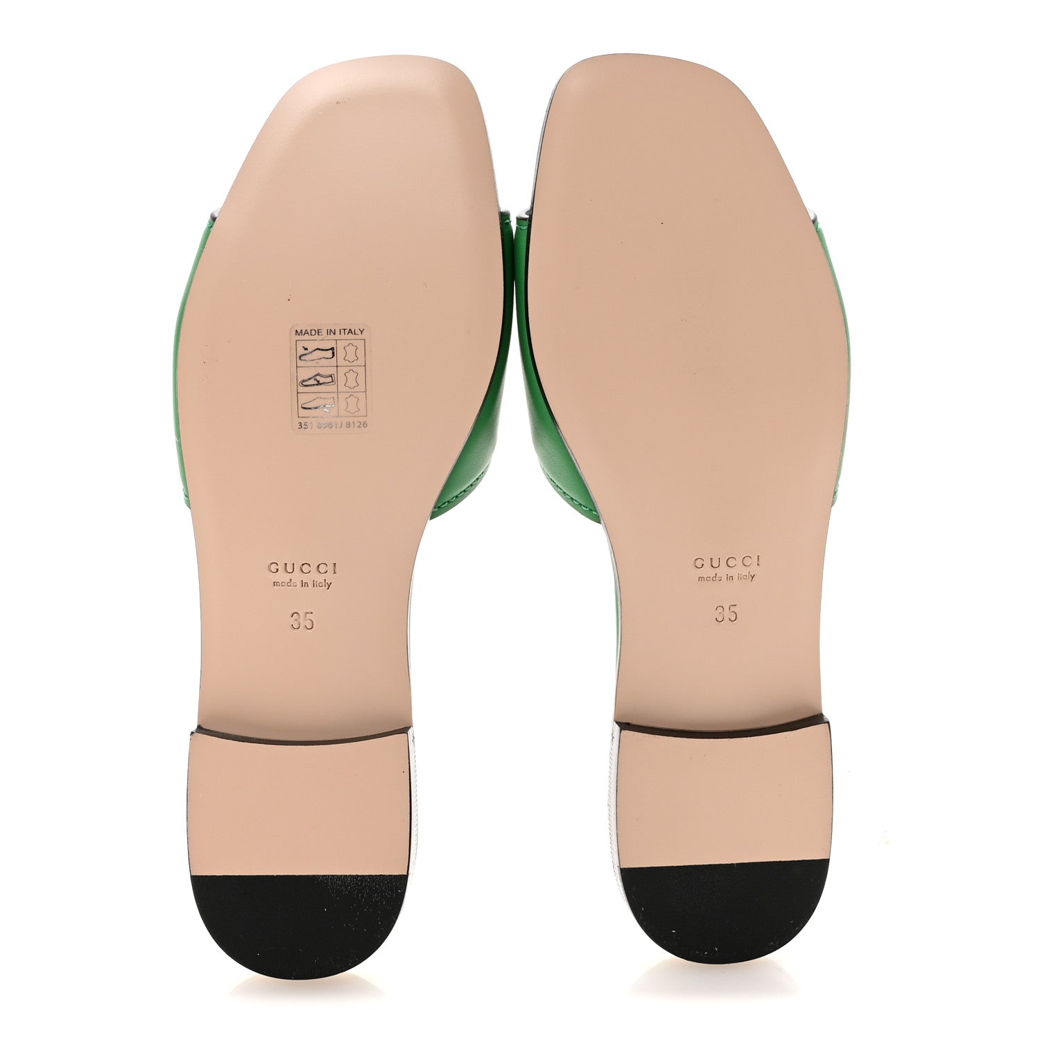 Gucci Cosmos Softy Calfskin Interlocking G Cut Out Slide Sandals 35 New Shamarock 6 of 9