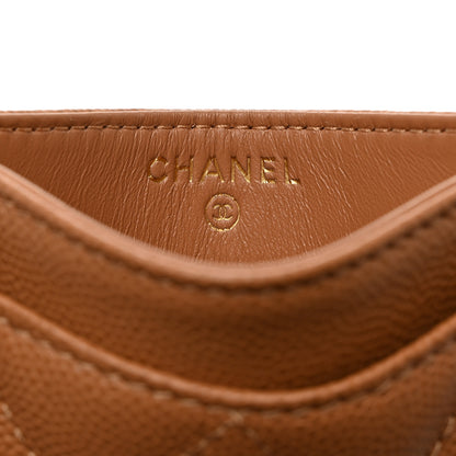 Chanel Caviar Quilted Card Holder Dark Beige 6 of 9