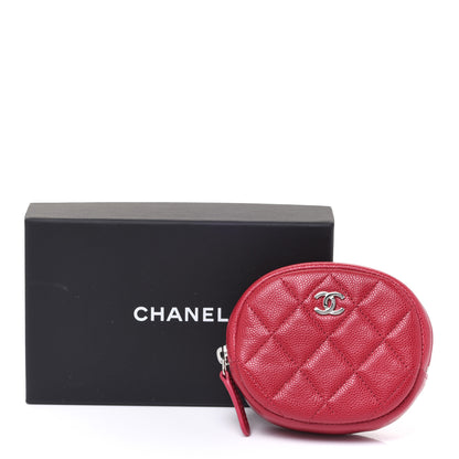 Chanel Caviar Quilted Zip Around Classic Coin Purse Dark Pink 8 of 8