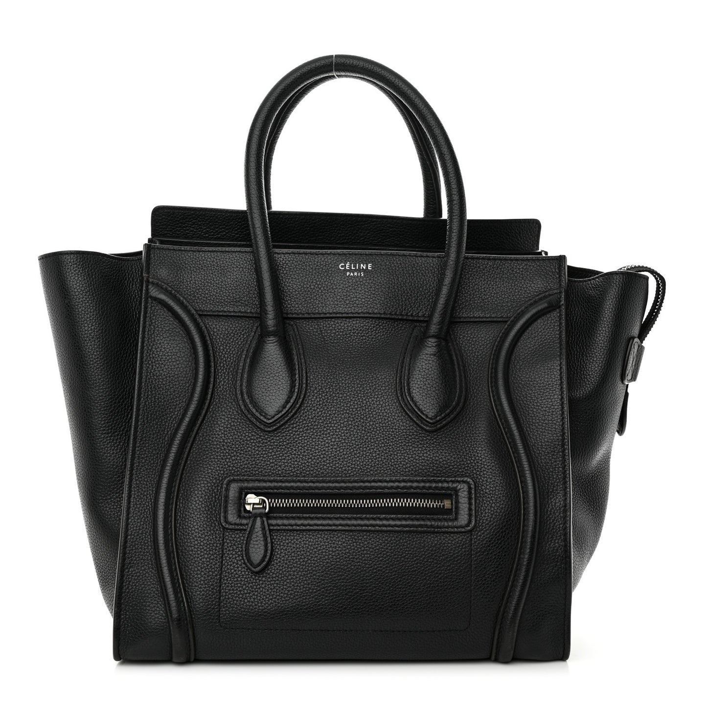 Drummed Calfskin Mini Luggage Black
