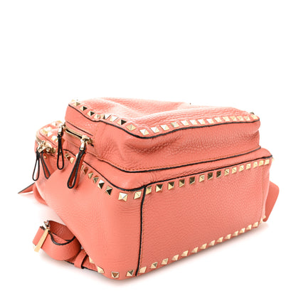 Valentino Garavani Grained Calfskin Medium Rockstud Backpack Coral 4 of 10