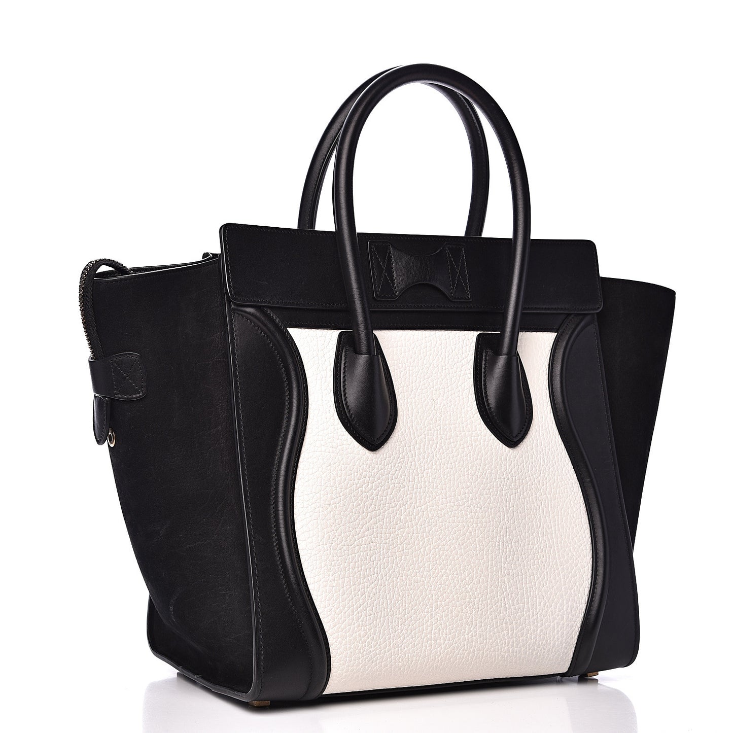 Bullhide Calfskin Mini Bi-Color Luggage Black White