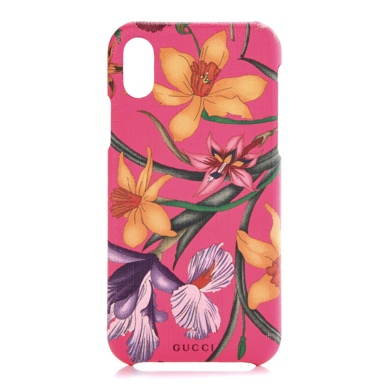 Gucci Supreme Floral Print iPhone X Case Fluorescent Fuchsia 1 of 6