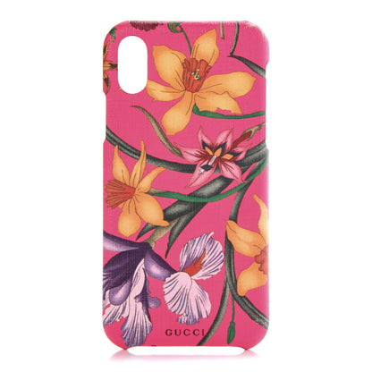 Gucci Supreme Floral Print iPhone X Case Fluorescent Fuchsia 1 of 6
