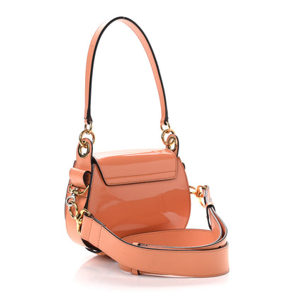 Chloe Patent Calfskin Suede Small Tess Bag Autumnal Brown 3 of 9