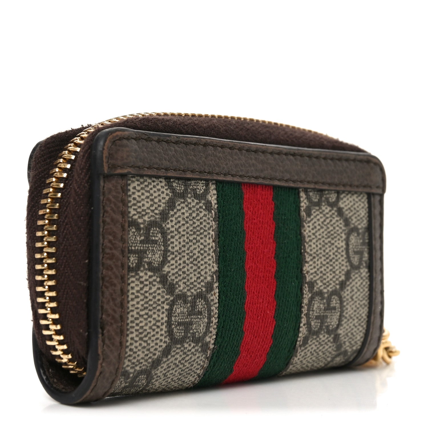 Gucci GG Supreme Monogram Web Ophidia Zip Around Key Case Beige New Acero 3 of 7
