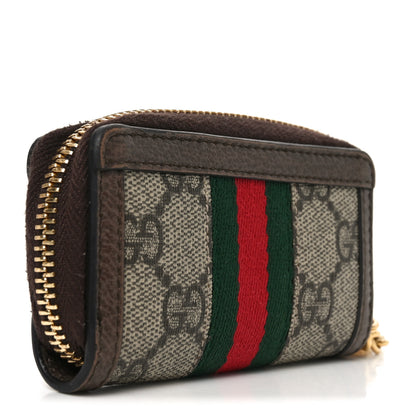 Gucci GG Supreme Monogram Web Ophidia Zip Around Key Case Beige New Acero 3 of 7