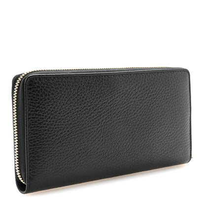 Gucci Dollar Calfskin GG Marmont Zip Around Wallet Black 3 of 7